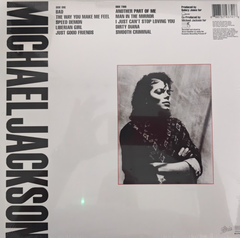 Michael Jackson Bad LP Album vinyl record reissue 2023 in Gatefold sleeve Epic