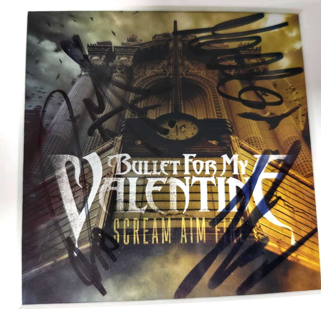 Bullet for my Valentine Hand Signed presentation 12" x 18" by the Band Autograph