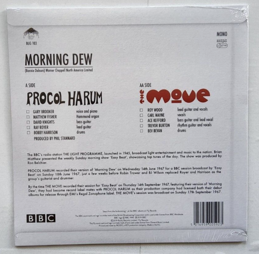 Procol Harum, The Move – Morning Dew At The BBC: 1967 RSD 2019 7" Vinyl record