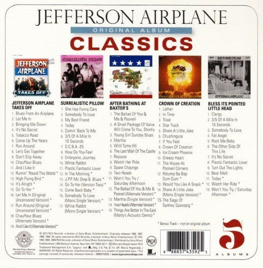 Jefferson Airplane – Original Album Classics 5 x CD Boxset 2013 compilation