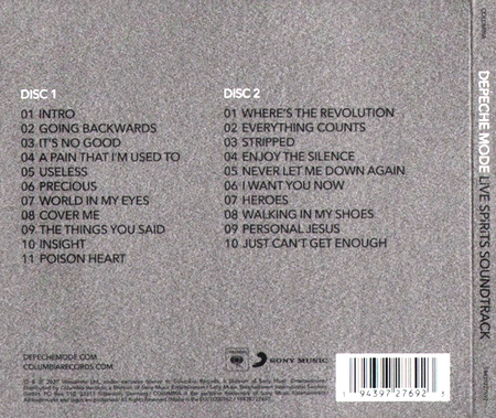 Depeche Mode – Live Spirits Soundtrack CD Album in Digipak on Sony 2020