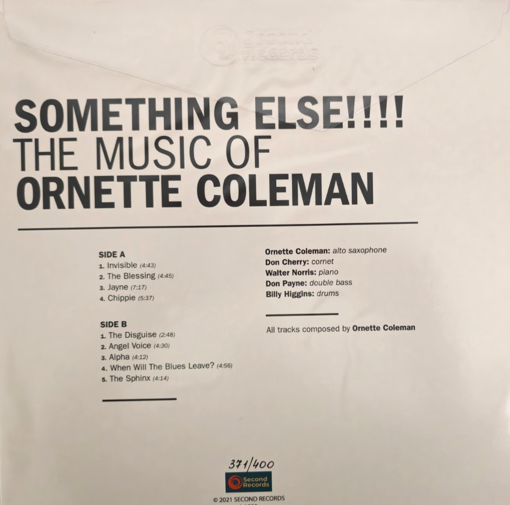 Ornette Coleman Something Else LP Album vinyl record reissue Yellow Splatter