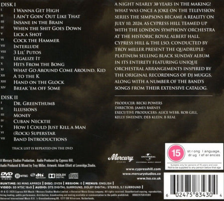 Cypress Hill & The London Symphony Orchestra Black Sunday Live 2 CD & DVD 2025