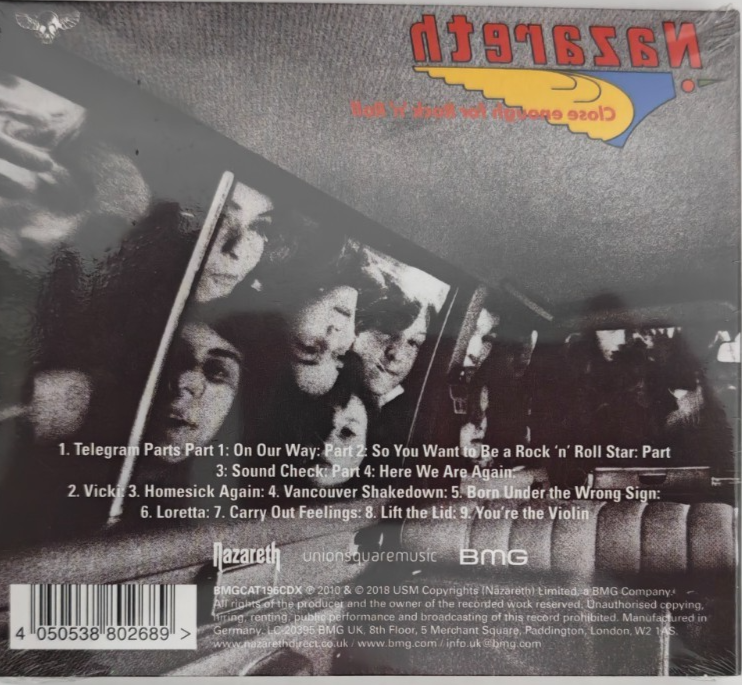 Nazareth Close Enough For Rock 'n' Roll CD album 2022 reissue on BMG