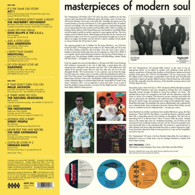 Masterpieces Of Modern Soul LP Album vinyl record 2015 compilation on Kent