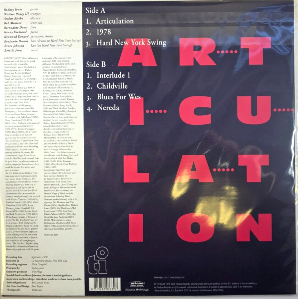 Rodney Jones Articulation LP Album vinyl record 180gram remastered reissue 180g