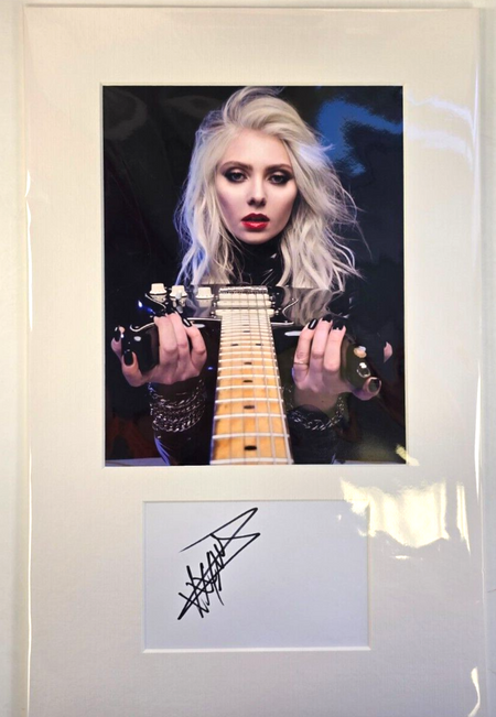 Taylor Momson Pretty Reckless  HAND SIGNED mounted autograph with cert 18 x 12"