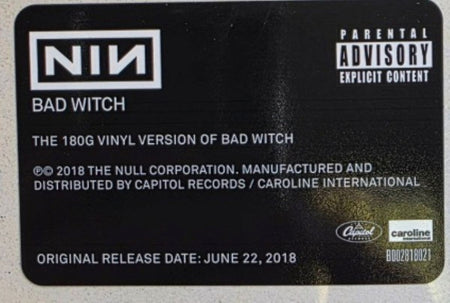 Nine Inch Nails Bad Witch 2018 LP Album Vinyl Record 180gram reissue 2018