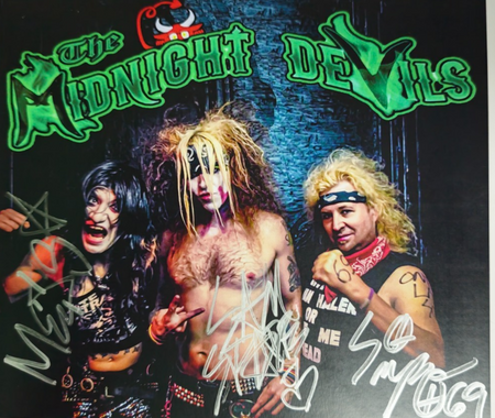 The Midnight Devils Hand Signed presentation A4 on glossy print by Band Members