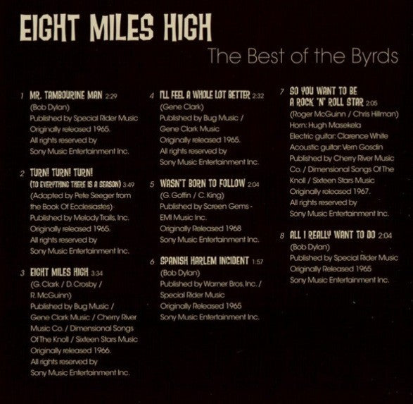 The Byrds Eight Miles High The Best Of The Byrds CD Album compilation 2009