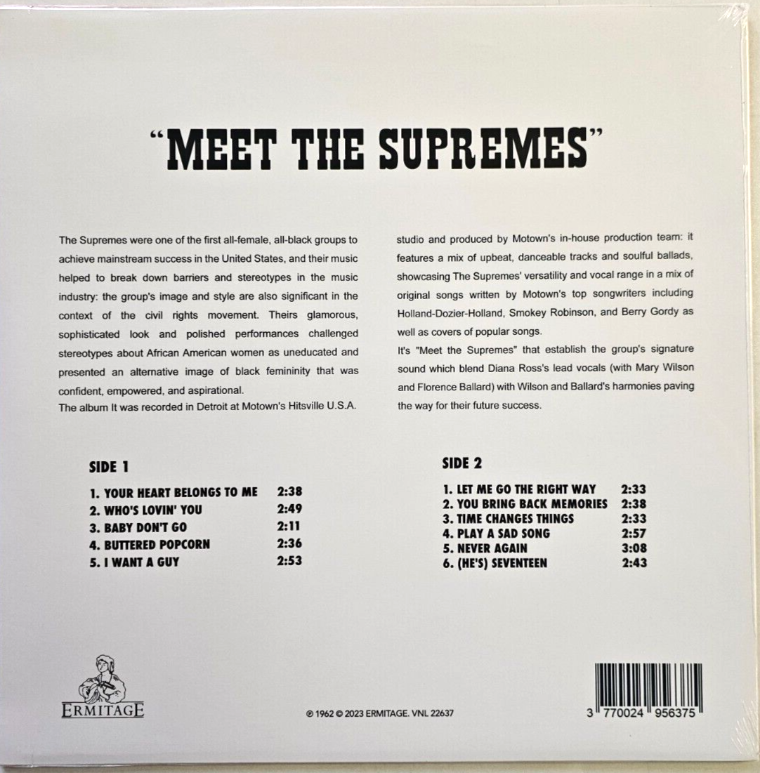 The Supremes Meet The Supremes LP Album Reissue Remastered Clear vinyl record