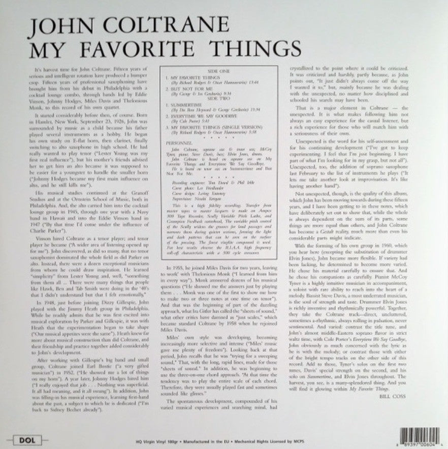 John Coltrane My Favorite Things LP Album vinyl record limited blue reissue 2017