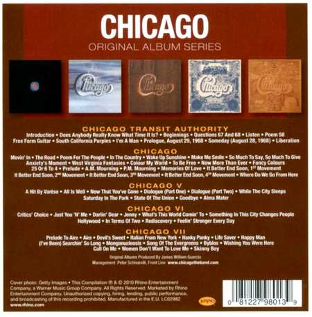 Chicago Original Album Classics CD Boxset 5 Disc Set on Rhino 2010 reissue