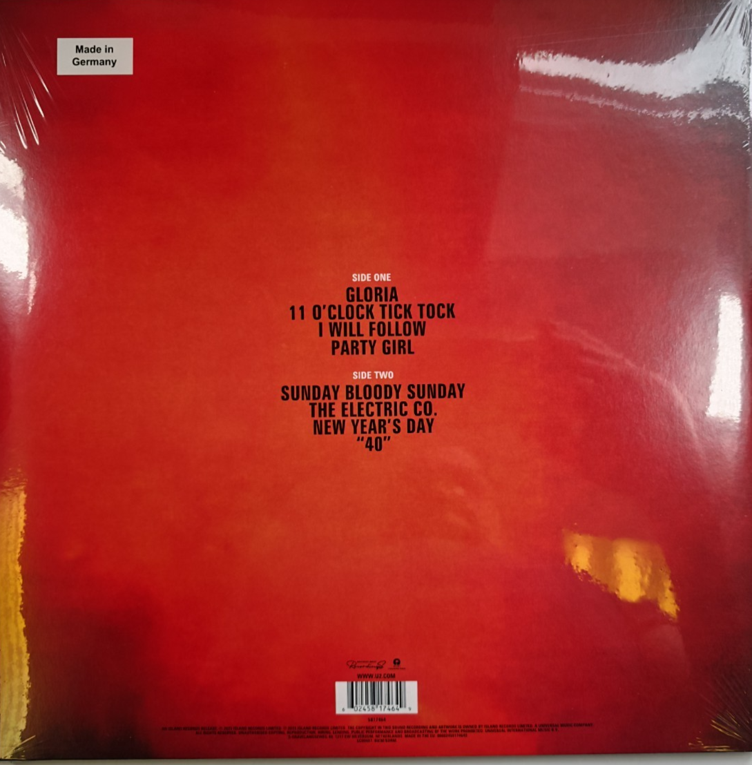 U2 Live Under A Blood Red Sky LP Album vinyl record Remastered reissue 2008