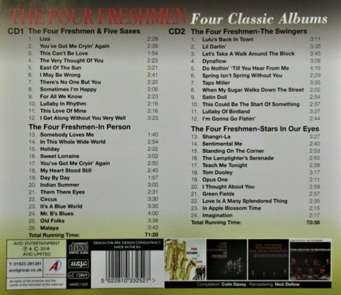 The Four Freshmen Four Classic Albums CD album remastered 2018 on Avid