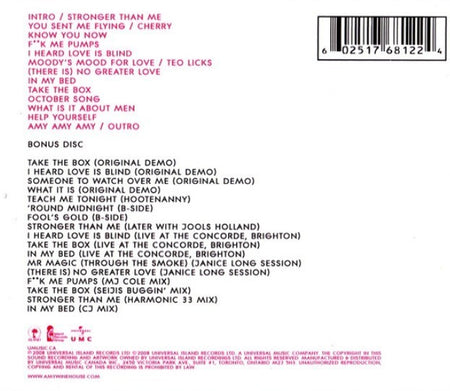 Amy Winehouse – Frank CD Album on Capitol Records 2008 Deluxe edition on Island