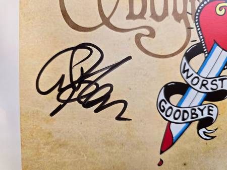 Electric Boys Signed presentation A4 on glossy print by Band Members