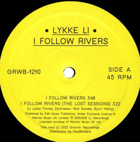 Lykke Li I Follow Rivers 12" vinyl record remastered 2026 on Groovin Recordings
