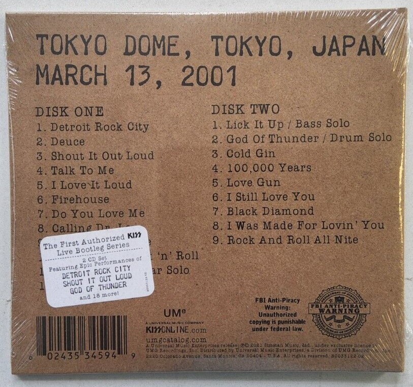 Kiss Off The Soundboard: Tokyo Dome 2021 live 2 x CD Album in digipak sleeve new