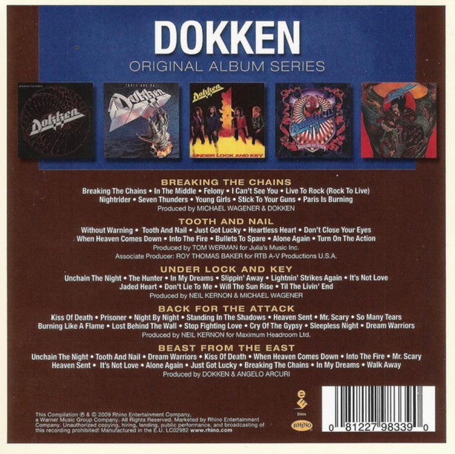 Dokken – Original Album Series CD Boxset 5 Disc Set on Rhino 2009 compilation