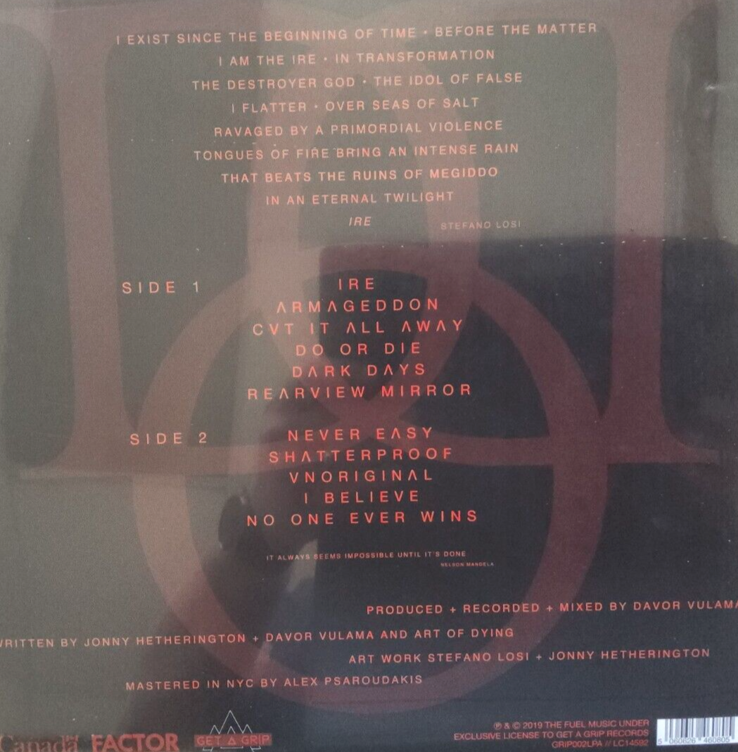 Art Of Dying – Armageddon 2019 LP Album vinyl record MINT had rock black