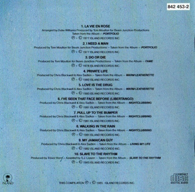 Grace Jones – Island Life CD Album compilation on Island Records 2022