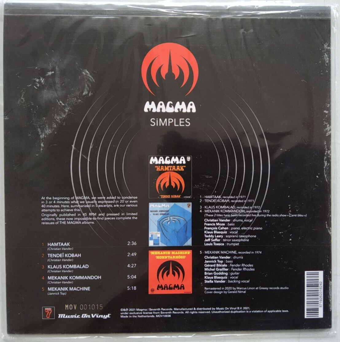 Magma– Simples Limited edition 10" numbered EP Album vinyl record RSD 2021