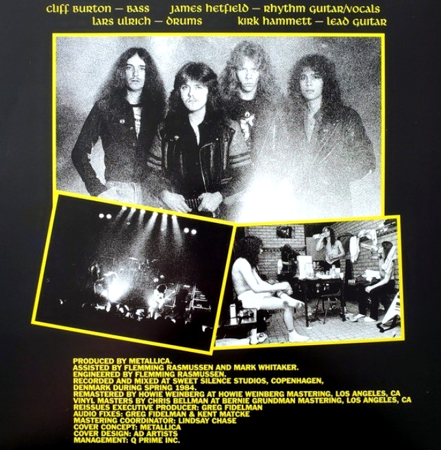 Metallica Ride The Lightning LP Album vinyl record 2016 remastered 180g reissue