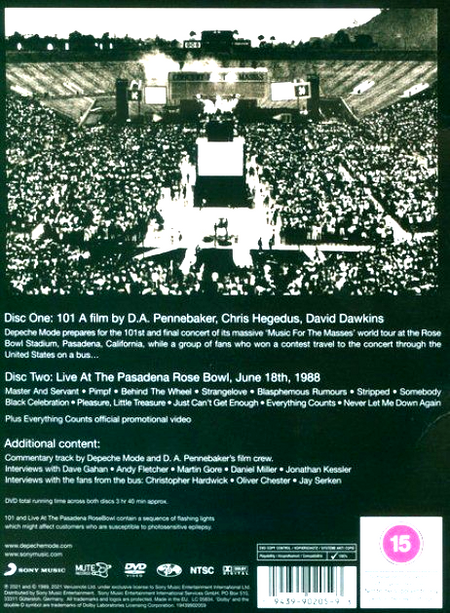 Depeche Mode – 101 DVD  Multichannel NTSC Reissue Stereo 2021 on Sony
