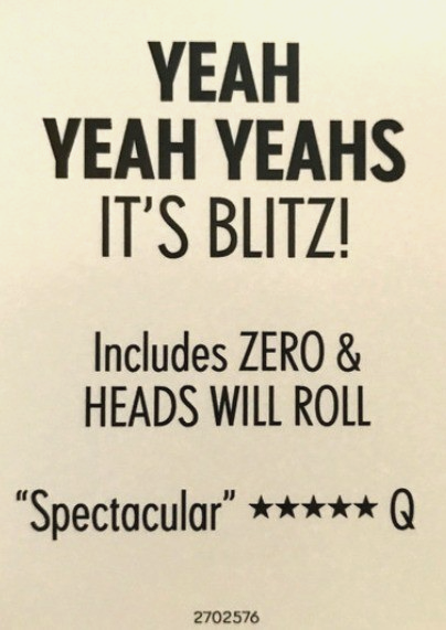 Yeah Yeah Yeahs It's Blitz! LP Album vinyl record 2009 on Polydor black 180gram