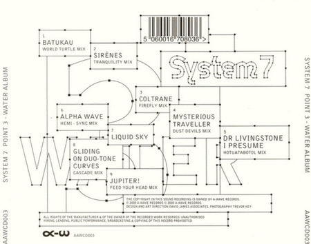 System 7 – Point 3 - Water Album CD Album tech house 2003 on A-Wave in digipak