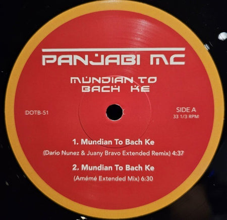 Panjabi MC Mundian To Bach Ke 12" vinyl record 2026 reissue on Dance On The Beat