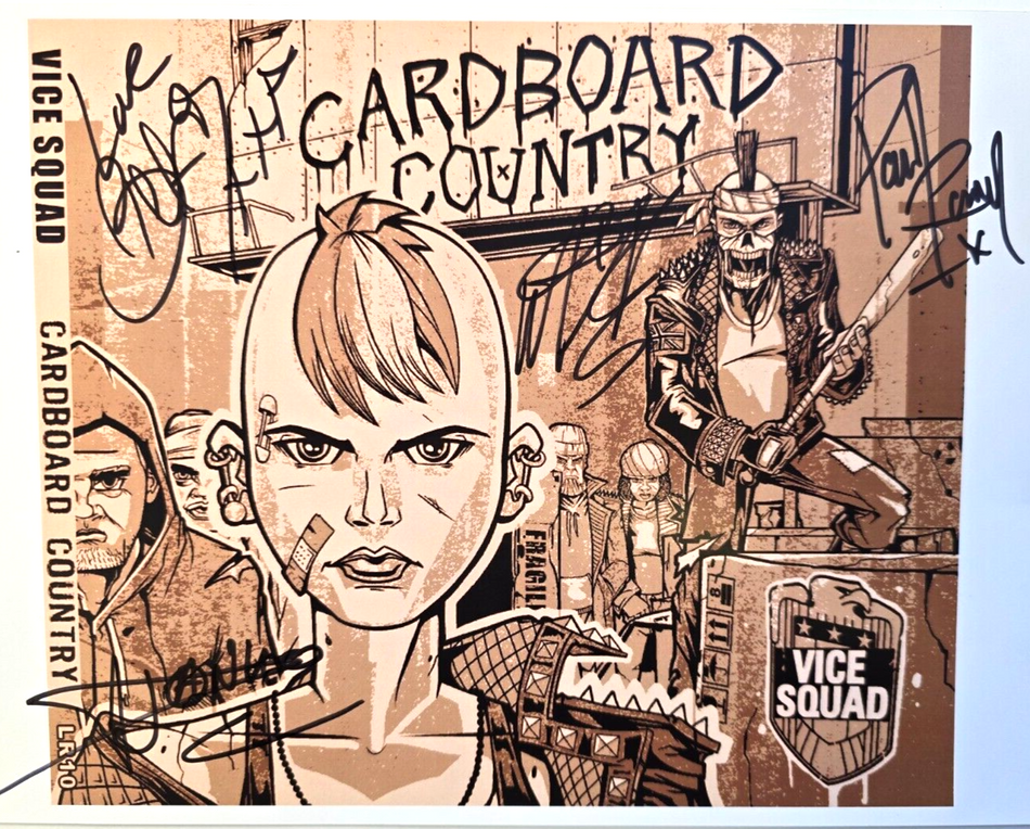 Vice Squad  Hand Signed presentation A4 on glossy print Music Memorabilia