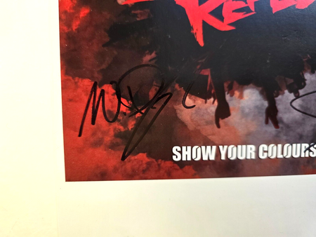 Scarlet Rebels HAND  Signed print size A4 on glossy print autographs by band