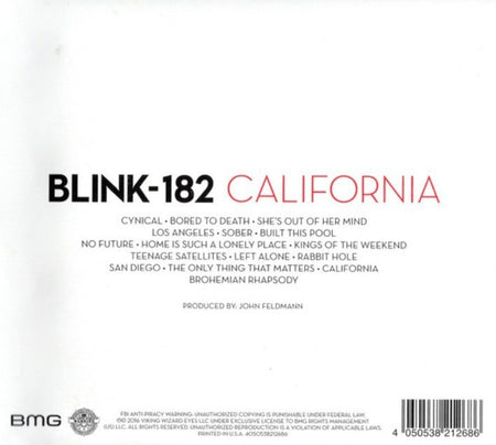 Blink-182 – California  CD Album 2016 in digipak on BMG Punk rock