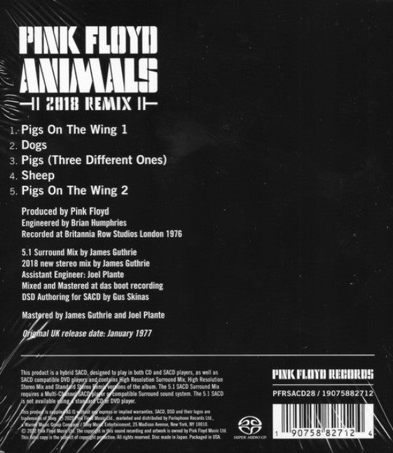 Pink Floyd Animals 2018 Remix SACD Album 2022 remastered Limited Edition Hybrid