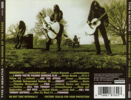 Type O Negative The Origin Of The Feces CD Album Rock on Roadrunner reissue