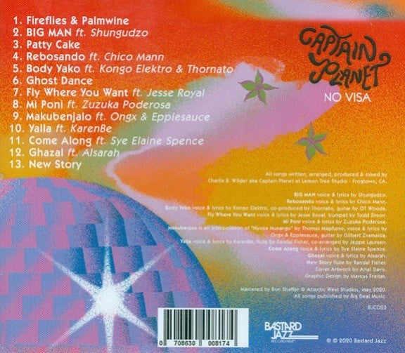 Captain Planet No Visa CD Album compilation 2020 on Bastard Jazz Recordings