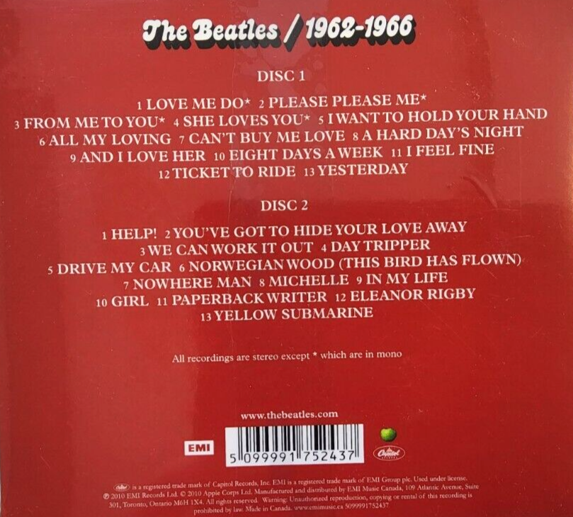 The Beatles – 1962-1966 enhanced remastered CD with T Shirt (L) Limited Boxset