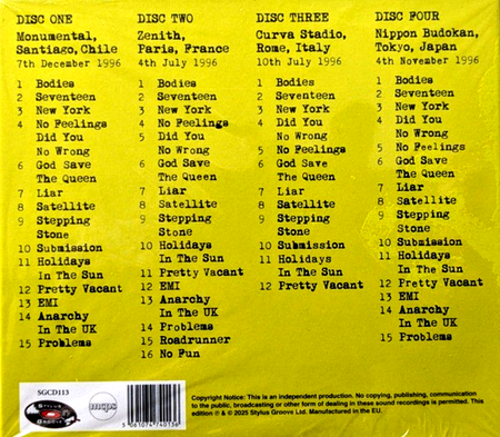 Sex Pistols Same Old Bollocks Here's The Sex Pistols 4 CD Compilation Reissue