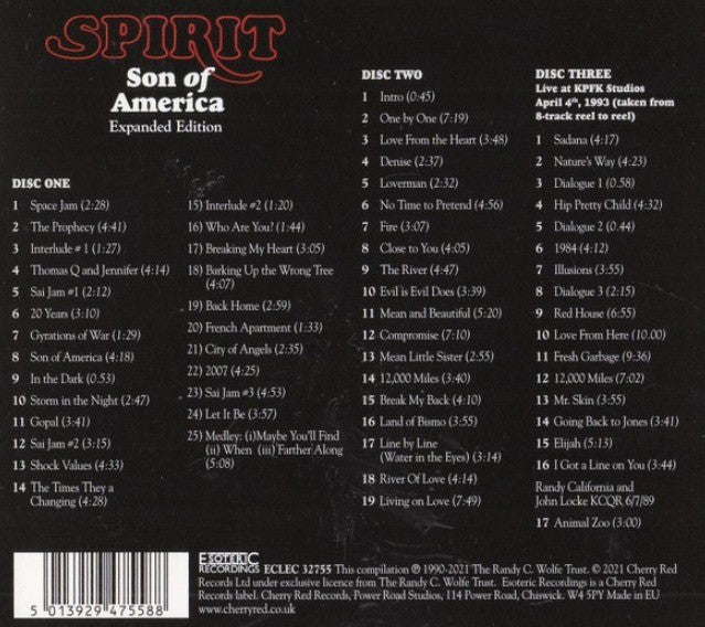 Spirit Son Of America 3 x CD in Digipak remastered reissue 2021 on Esoteric