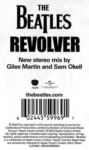 The Beatles Revolver LP Album vinyl record 2022 remastered reissue Parlophone
