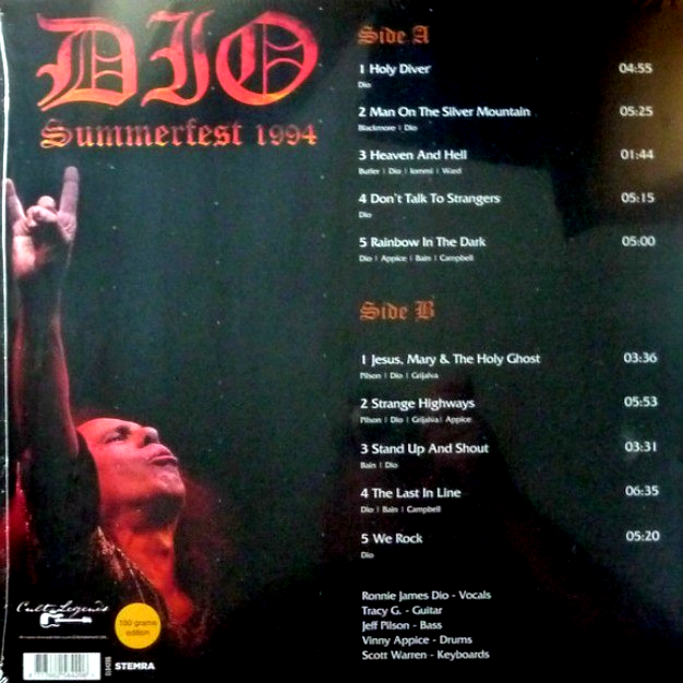 Dio Summerfest 1994 Live Radio Broadcast Album vinyl record 2021 Cult Legends