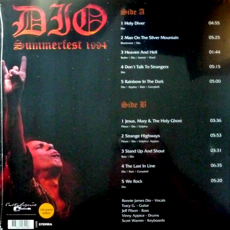 Dio Summerfest 1994 Live Radio Broadcast Album vinyl record 2021 Cult Legends