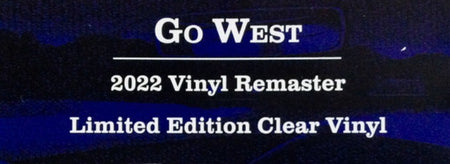 Go West  Go West  LP Album vinyl record 2022 limited clear remastered reissue