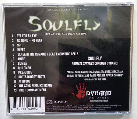 Soulfly - Live At Dynamo Open Air 2018 CD Album new sealed Dynamo Concerts Live