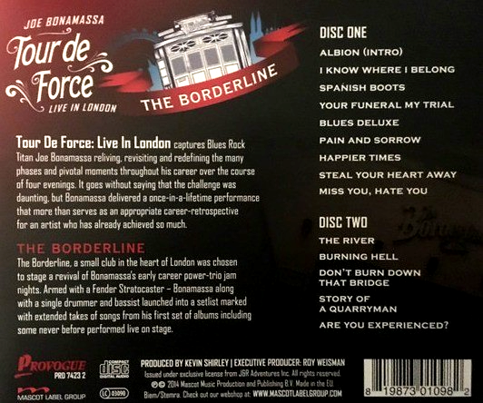 Joe Bonamassa – Tour De Force Live In London The Borderline CD Album 2014