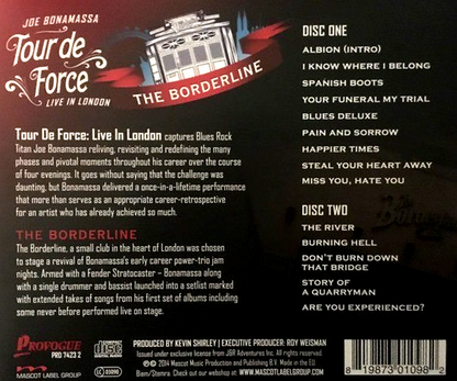 Joe Bonamassa – Tour De Force Live In London The Borderline CD Album 2014