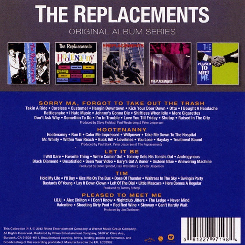 The Replacements Original Album Classics CD Boxset 5 Disc Set 2012 reissue Rhino