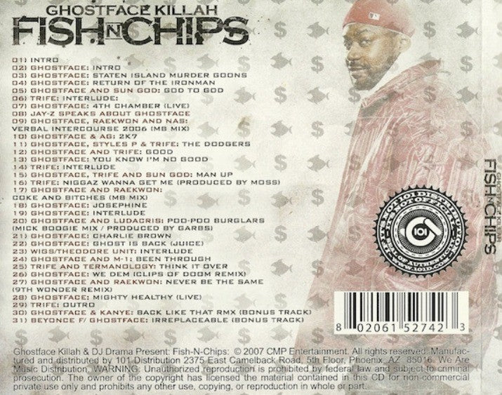 Ghostface Killah Fish N Chips CD Album on Gangsta Grillz compilation mixed